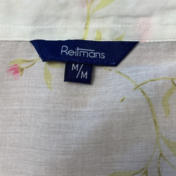 Reitman’s Vintage Light & Airy Summer Top, Cap Sleeves, 100% Cotton, Button Up - Picture 4 of 12